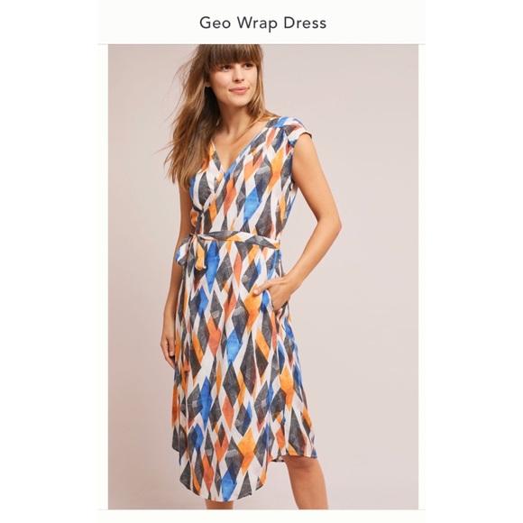 NWOT The Odells Geo Wrap Dress - XL - Picture 2 of 8